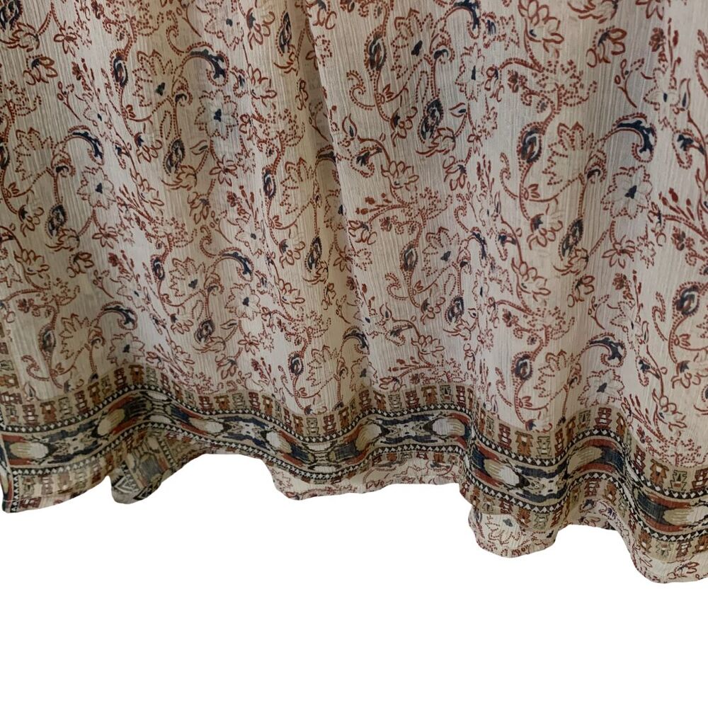 Style & Co Women's Petite Medium Boho Paisley Floral Sheer Peasant Blouse - Picture 5 of 9